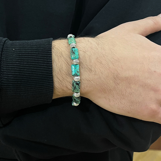 Bracciale in Turchese Africano – Equilibrio, Evoluzione, Protezione