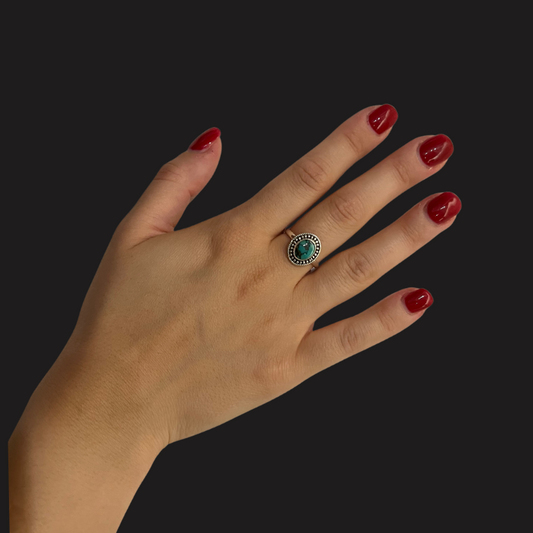 Anello in argento e Turchese Tibetano