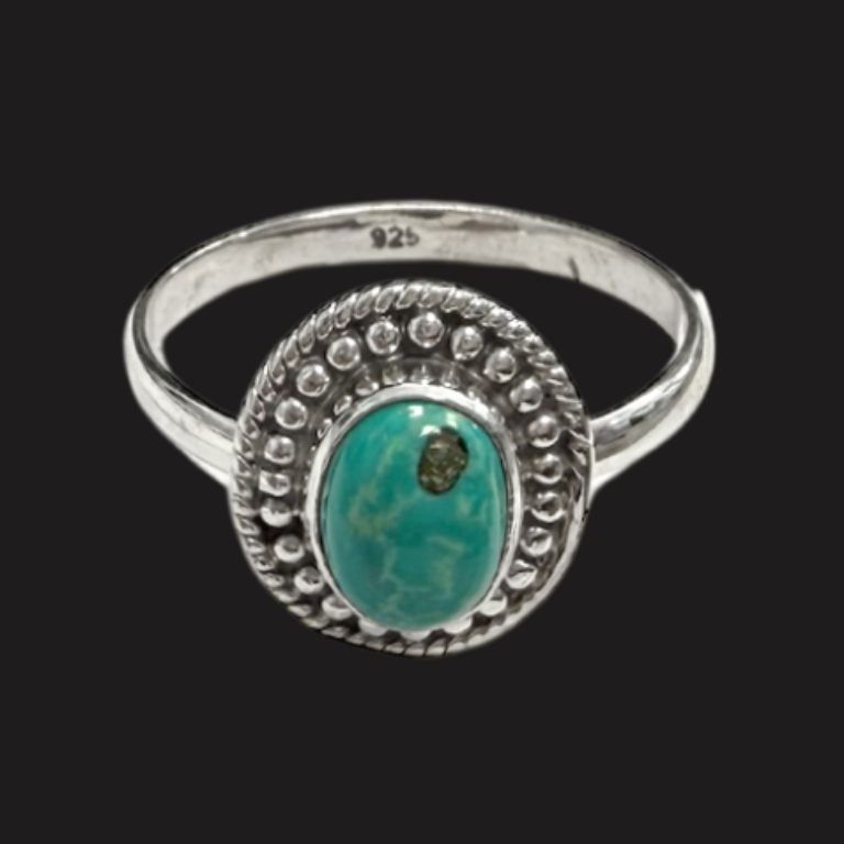 Anello in argento e Turchese Tibetano