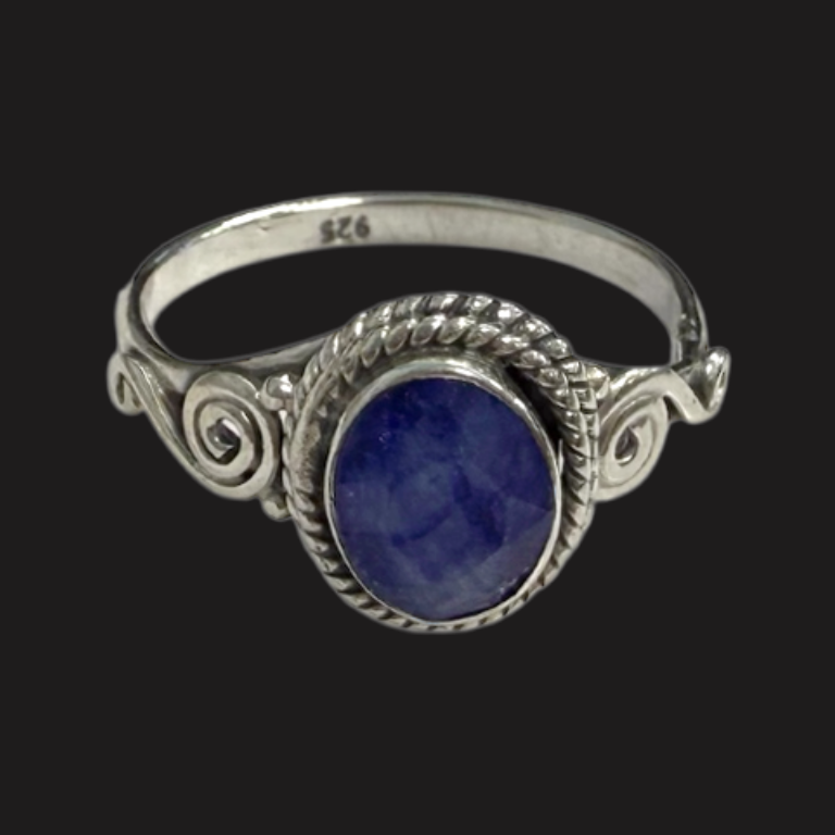 Anello Zaffiro Blu e Argento 925