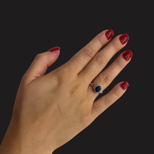 Anello Zaffiro Blu e Argento 925