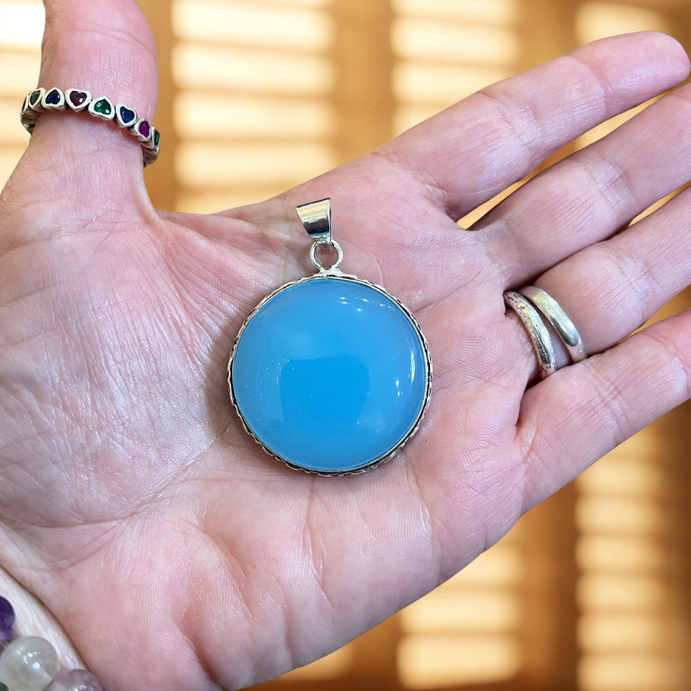Collana in Calcedonio Azzurro