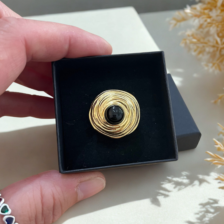 Anelli Spirale con Pietra Naturale