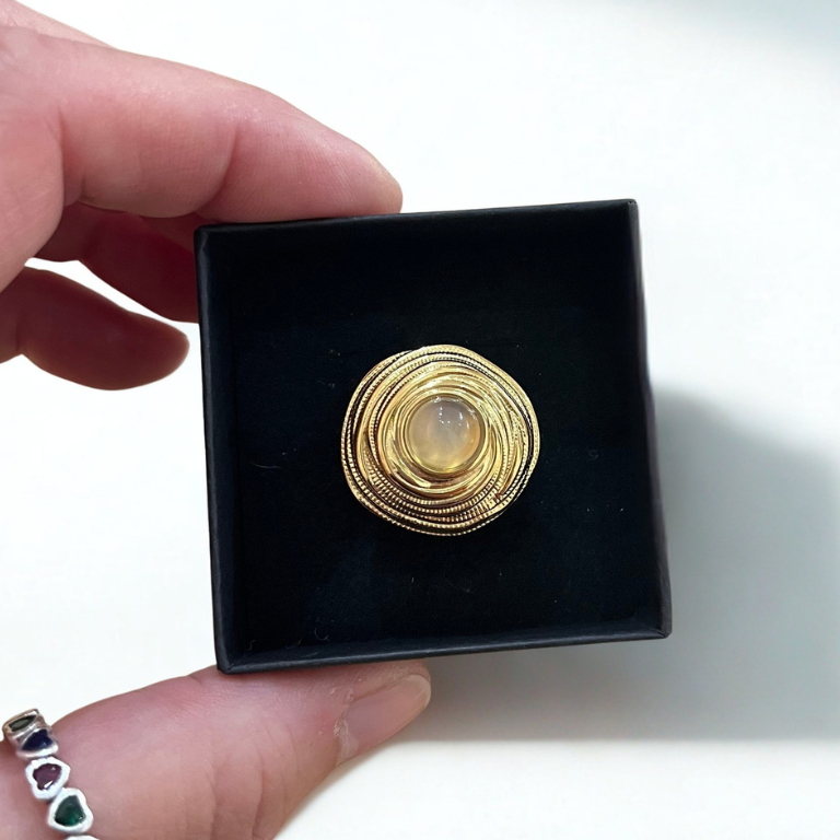 Anelli Spirale con Pietra Naturale