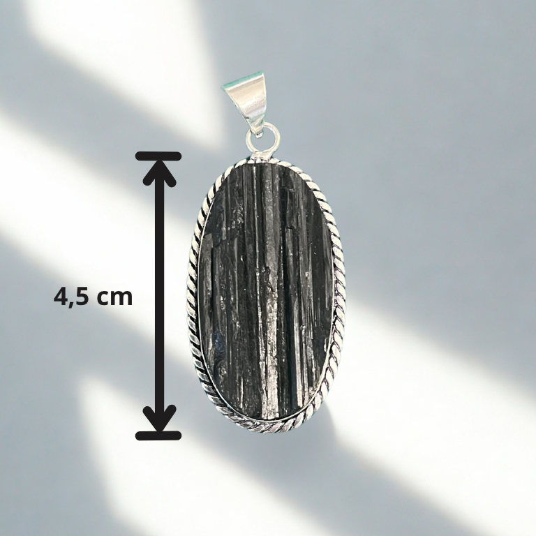 Collana regolabile con Ciondolo di Tormalina Nera Grezza – Scudo Energetico