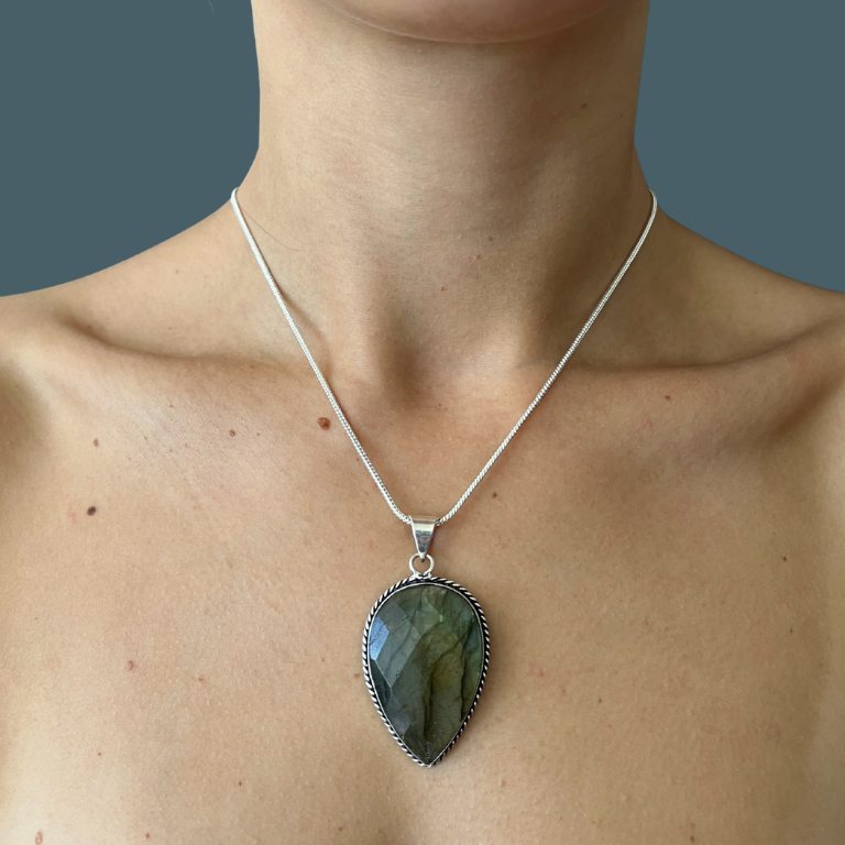 Ciondoli in labradorite Sfaccettata