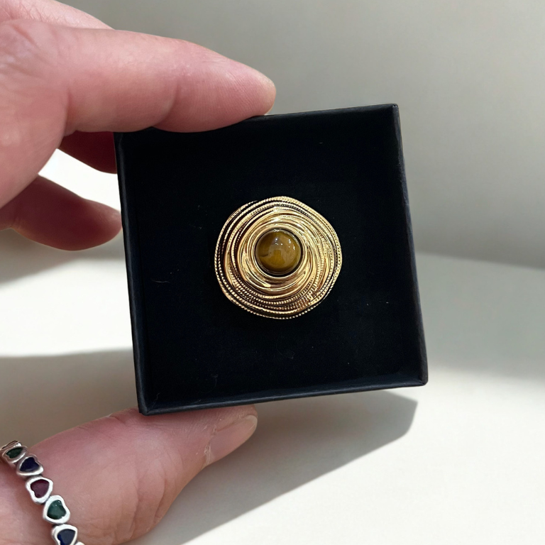 Anelli Spirale con Pietra Naturale
