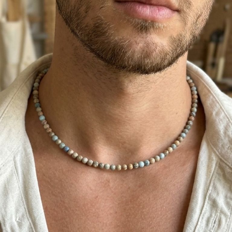 Collana Uomo Diaspro Imperiale