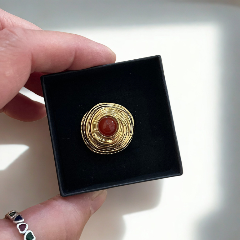 Anelli Spirale con Pietra Naturale