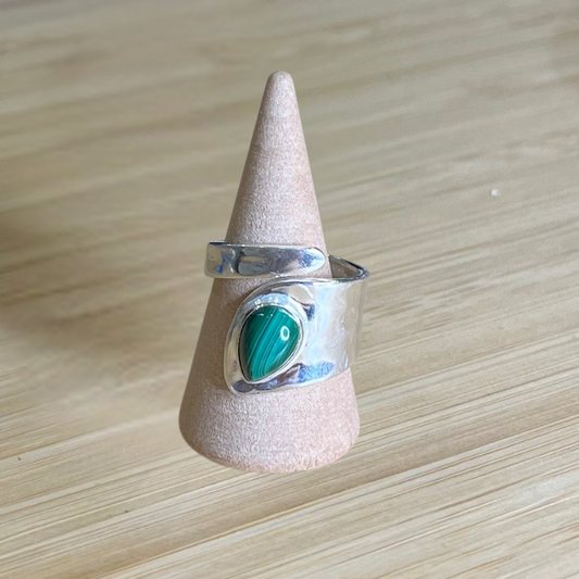 Anello Regolabile in Malachite