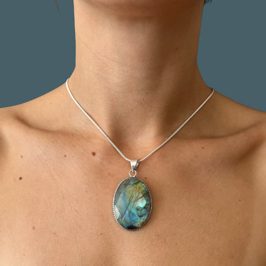 Ciondoli in labradorite Sfaccettata