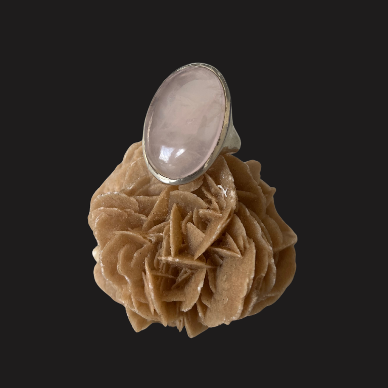 Anello in argento con Quarzo rosa