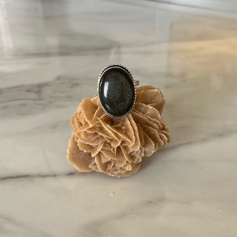 Anello in Ossidiana Dorata