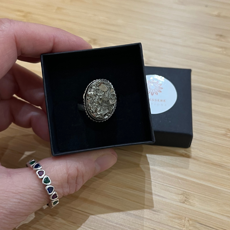 Anello con Pirite Grezza