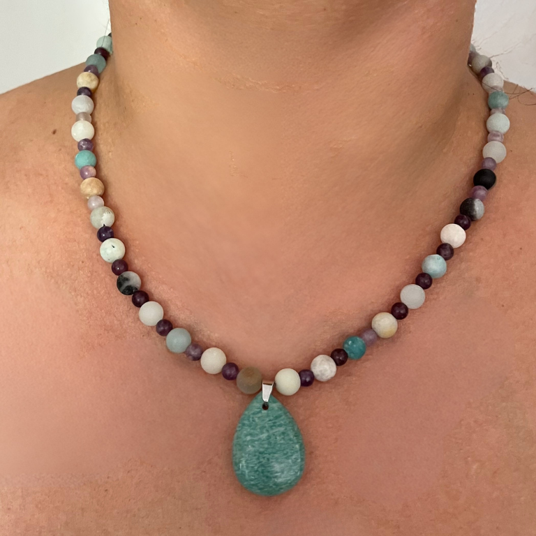 Collana Amazzonite e Lepidolite