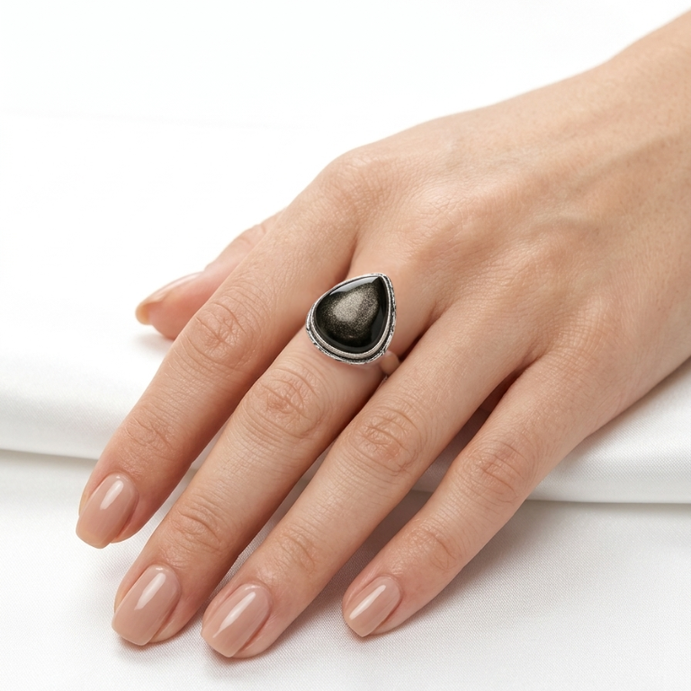 Anello in Ossidiana Dorata