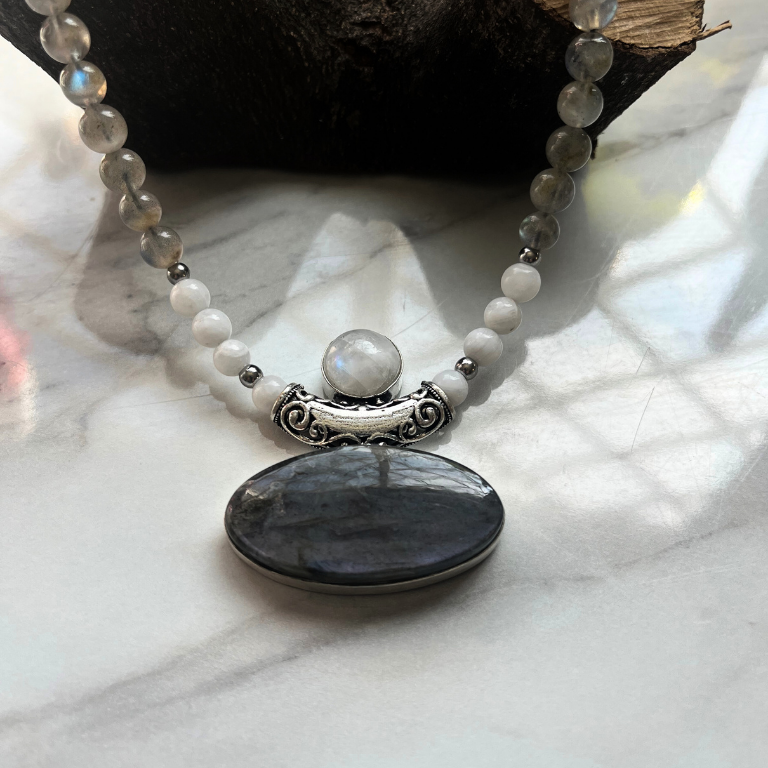 Collana in Pietra di Luna e Labradorite
