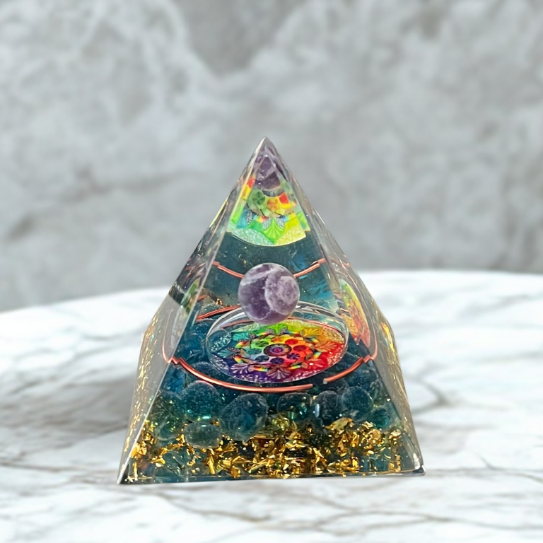 Piramide Orgonite Ametista, Lapislazzuli