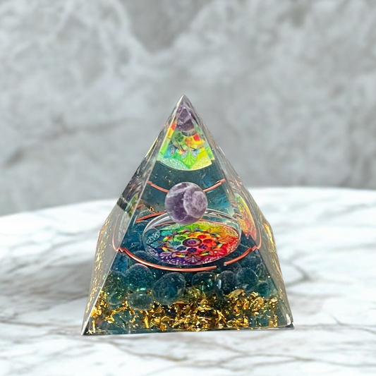 Piramide Orgonite Ametista, Lapislazzuli