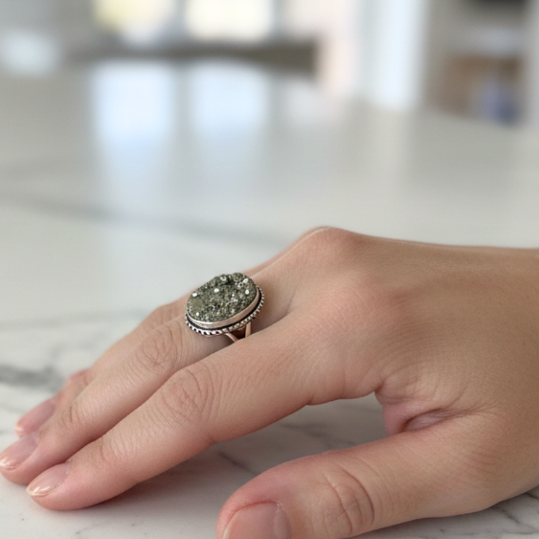 Anello con Pirite Grezza