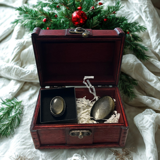 Forziere Ossidiana Dorata – Protezione Consapevole e Forza Interiore