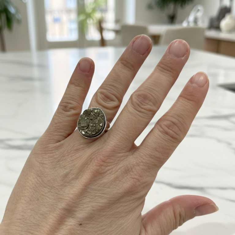 Anello con Pirite Grezza