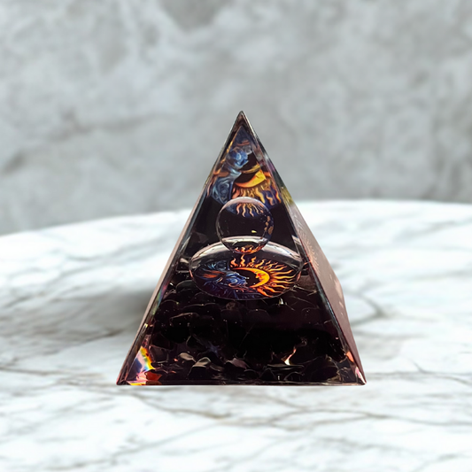 Piramide Orgonite con Ossidiana