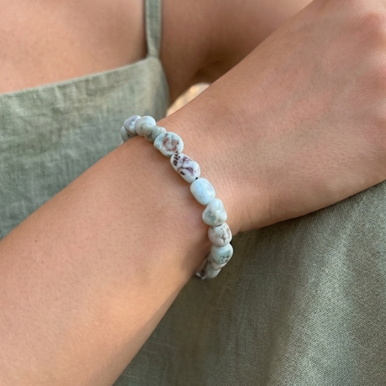 Bracciale in Larimar Naturale - La Pietra dei Caraibi