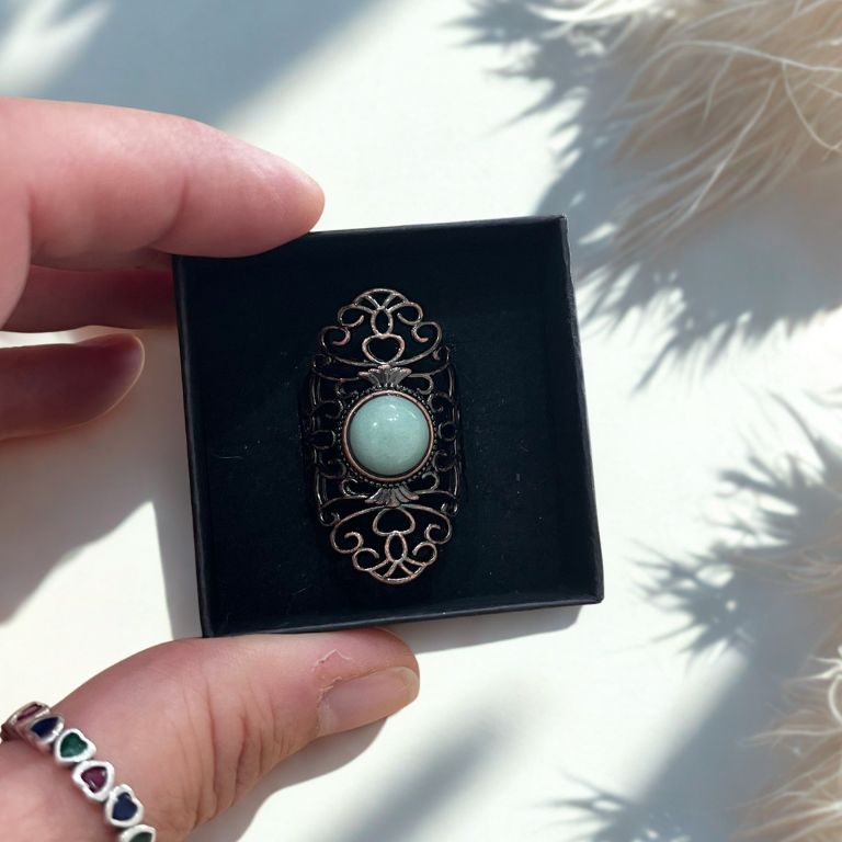 Anello Artigianale con Cristallo Naturale – Regolabile