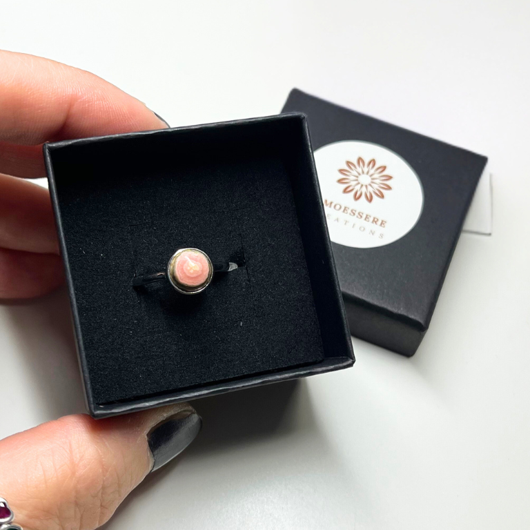 Anello in Rodocrosite – Regolabile in Argento 925
