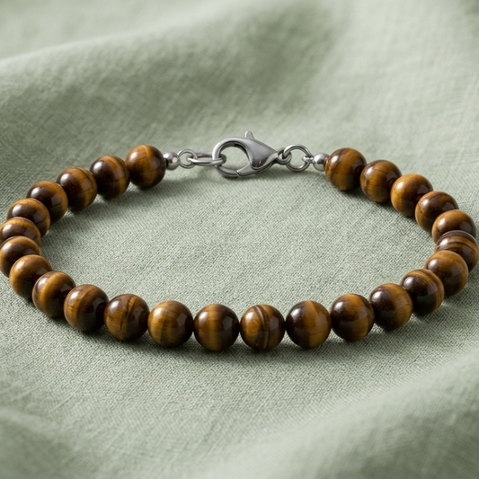 Bracciale in Occhio di Tigre con chiusura in Argento