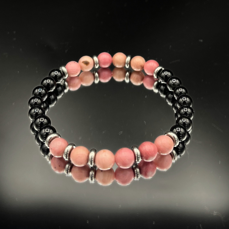 Pulsera de Obsidiana y Rodonita: Protección y Sanación Emocional