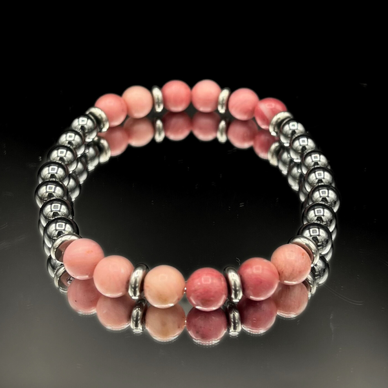 Pulsera de Rodonita y Hematita: Armonía y Conexión a Tierra