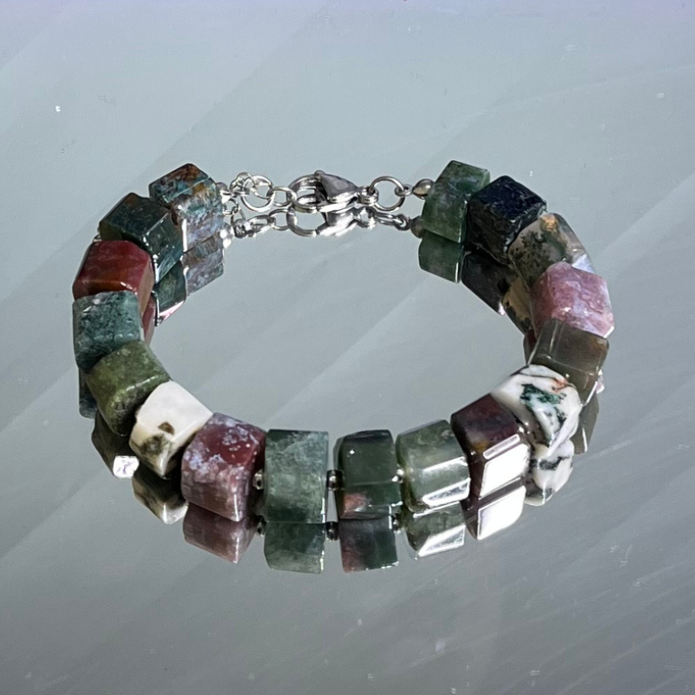 Bracciale Uomo in Agata Indiana Naturale