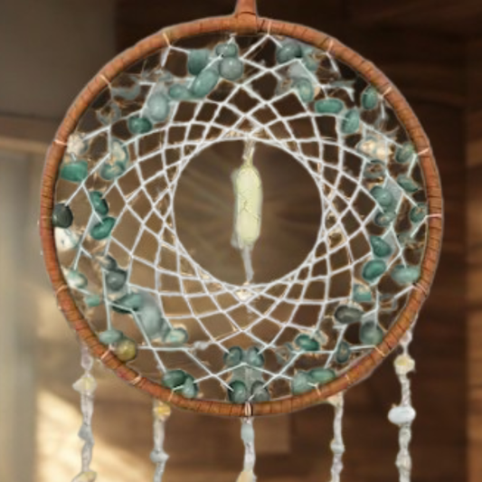 Acchiappasogni con Pietre Naturali di Agata e Avventurina | Armonia e Protezione per la Tua Casa