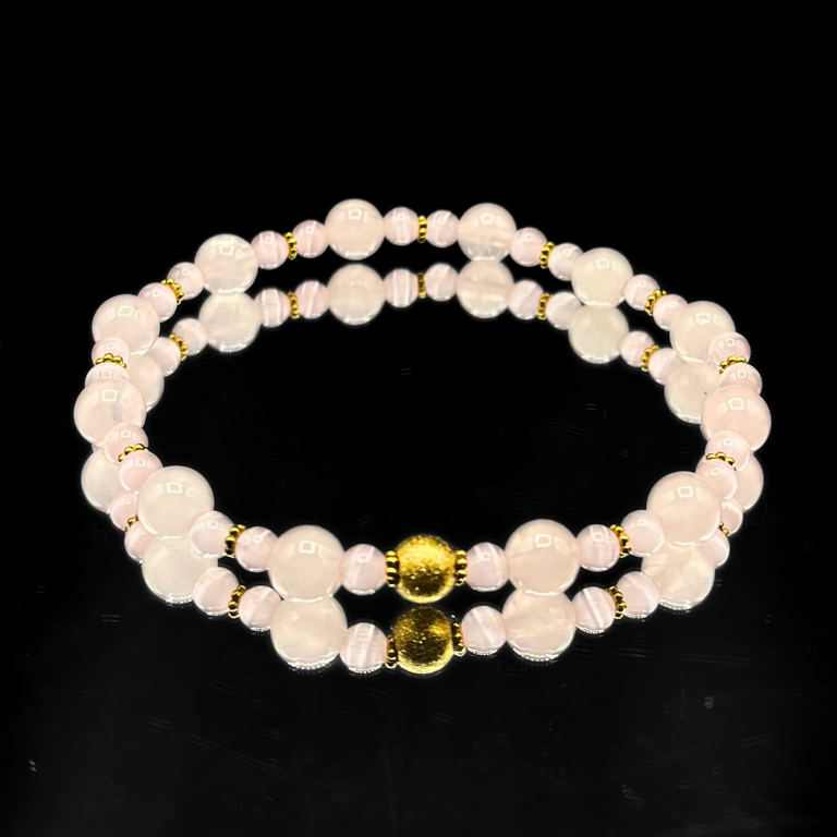 Bracciale in Quarzo Rosa – L’Energia dell’Amore