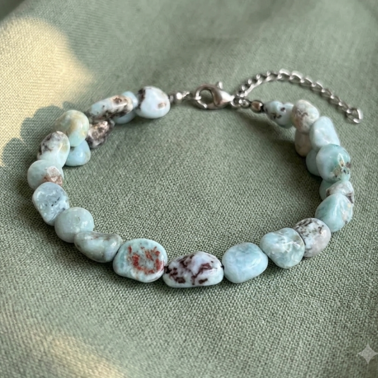 Bracciale in Larimar Naturale - La Pietra dei Caraibi