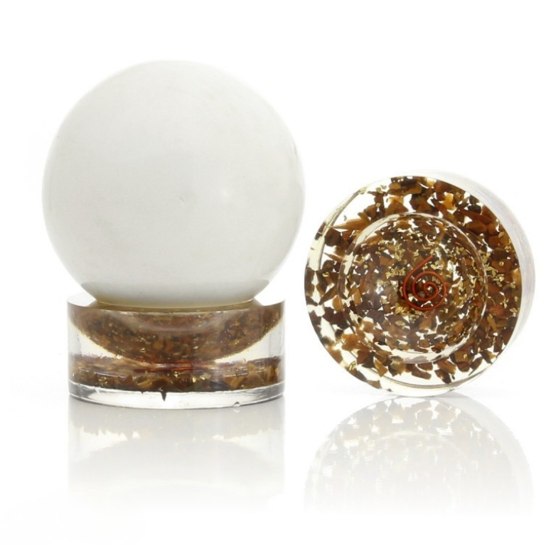 Base per Sfera in Orgonite con Cristalli Naturali – 6 Varianti