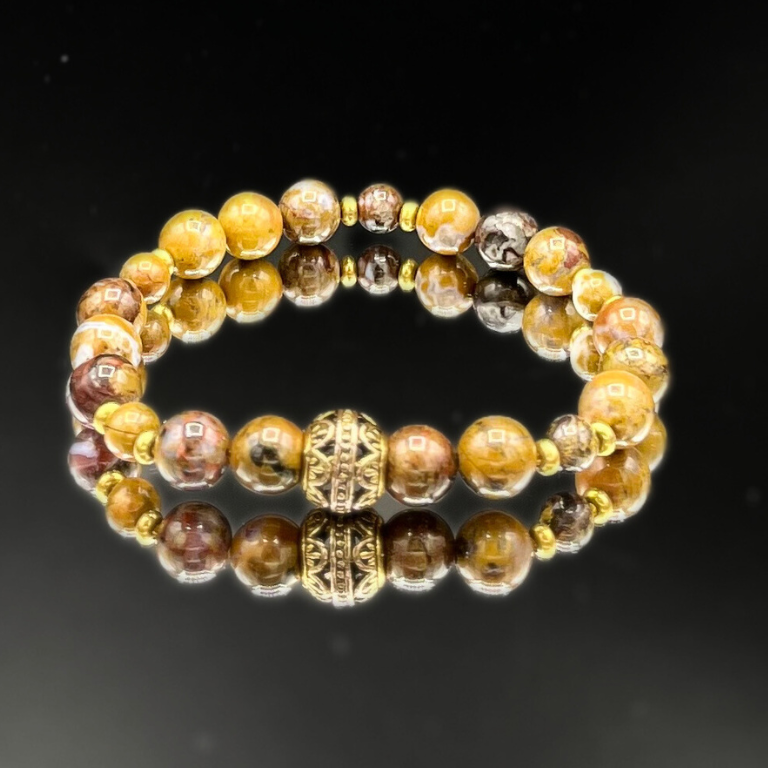 Pulsera elástica con imagen de jaspe 2 (jaspe)