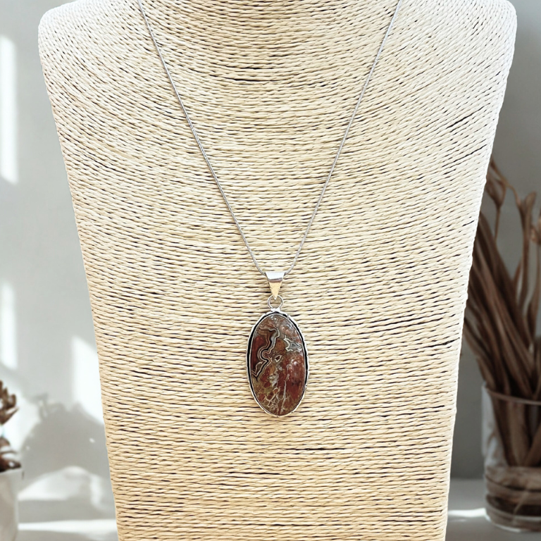 Collana con Ciondolo in Agata Crazy Naturale