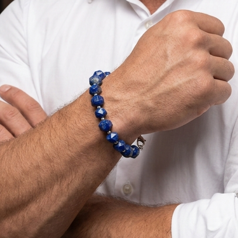 Bracciale Uomo in Lapislazzuli Naturale