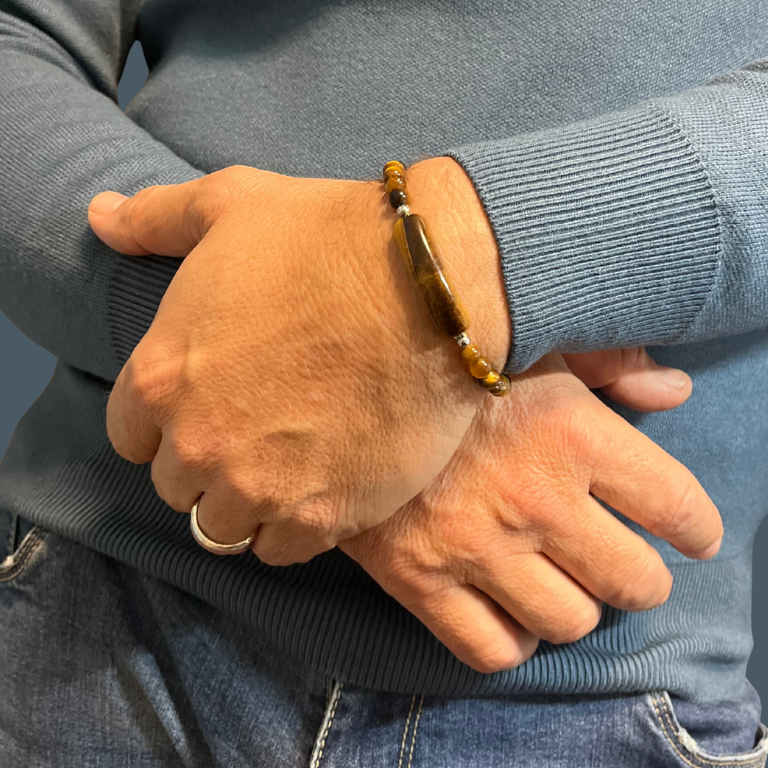 Bracciale Uomo in Occhio di Tigre – Energia, Forza e Protezione