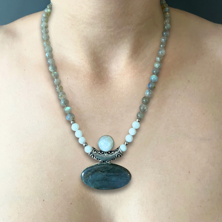 Collana in Pietra di Luna e Labradorite
