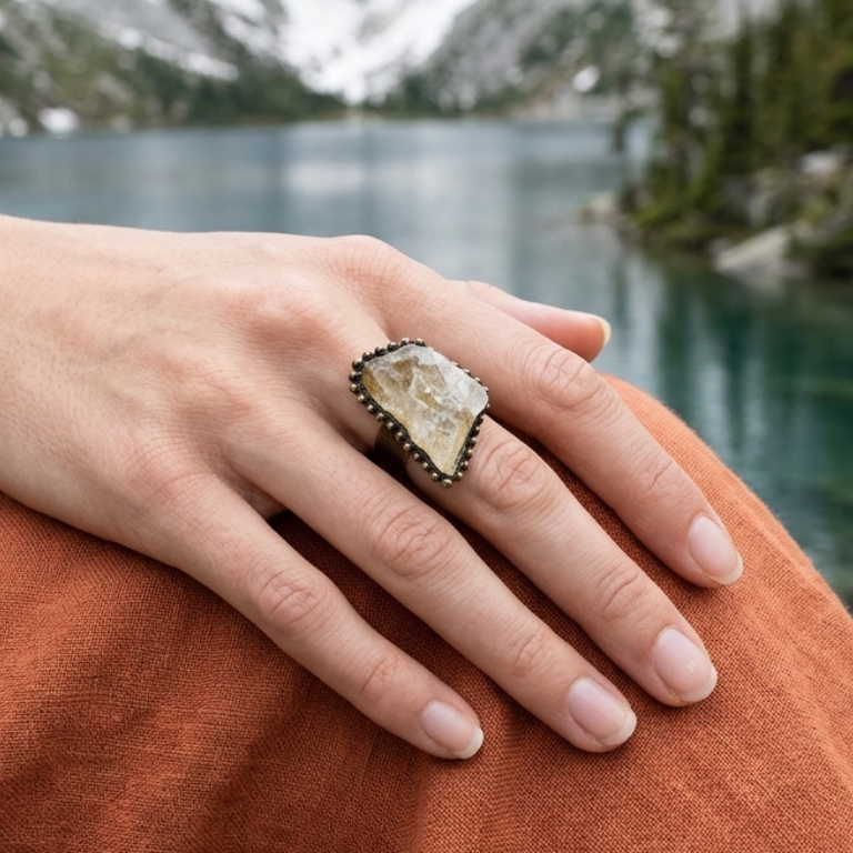 Anello con Pietra Grezza Naturale – Regolabile