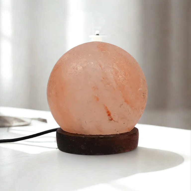 Lampada di Sale Rosa a Sfera – Luce Multicolore