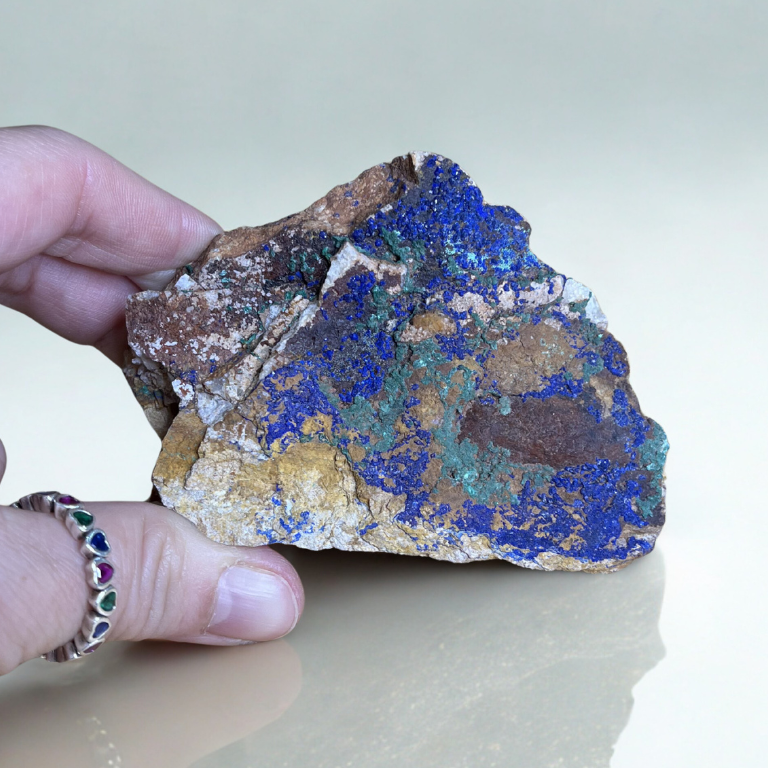 Azzurrite e Malachite Grezza su Matrice - Specimen da 185 grammi