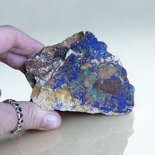 Azzurrite e Malachite Grezza su Matrice - Specimen da 185 grammi