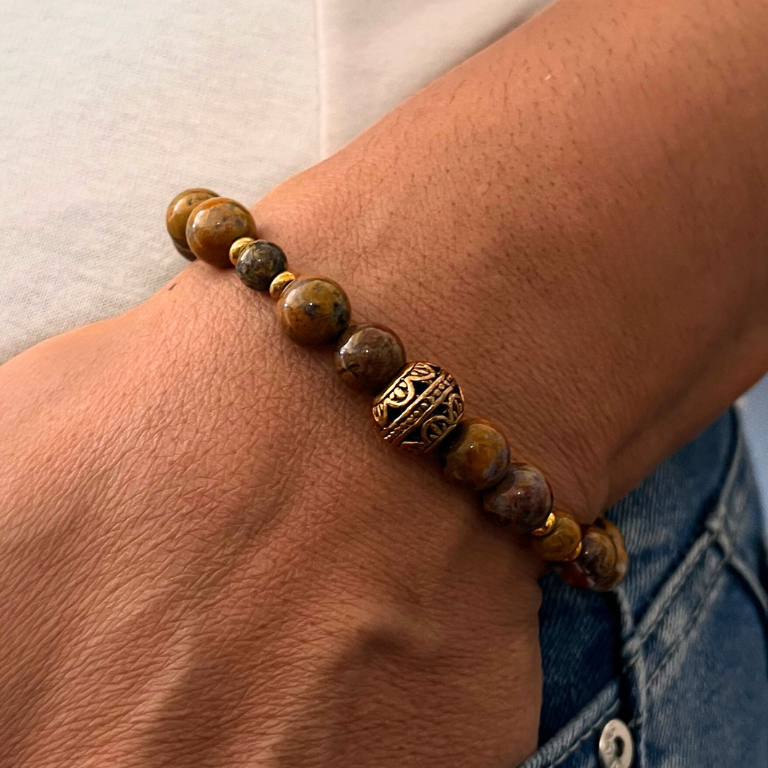 Pulsera elástica con imagen de jaspe 2 (jaspe)