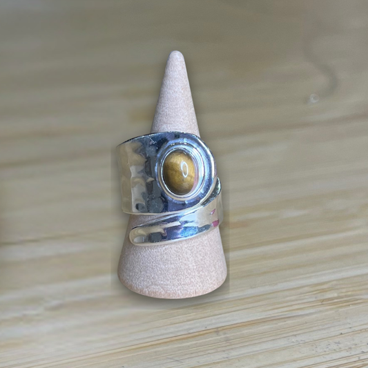 Anello Regolabile con Occhio di tigre