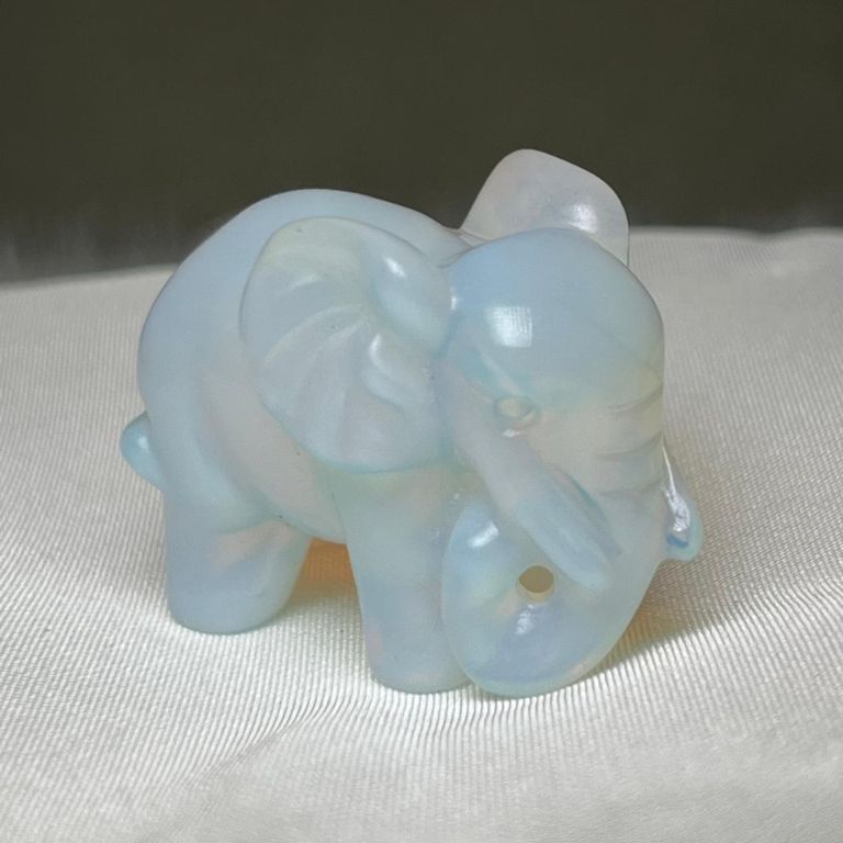 OPAL CRYSTAL CARVED ELEPHANT